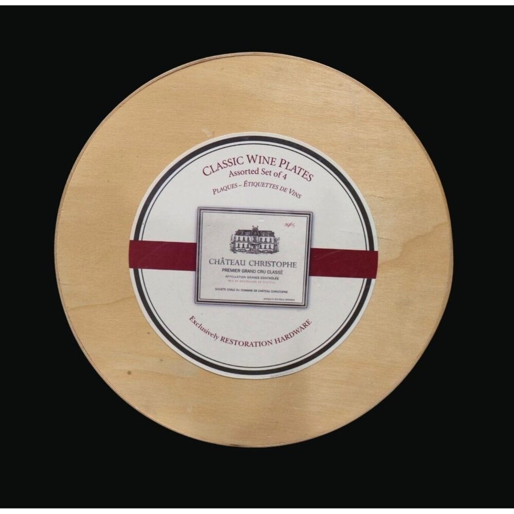 Vintage Restoration Hardware French Wine Label Plate Set in Org Box